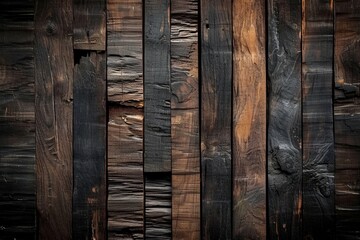 Deep Walnut Elegance: Vertical Composition of Dark Wood Background Texture