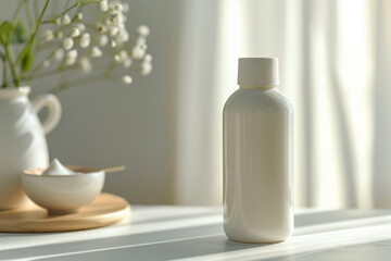 Fototapeta na wymiar Blank beauty product bottle for advertising mock up