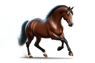 Obraz premium Quarter Horse isolated on solid white background. ai generative