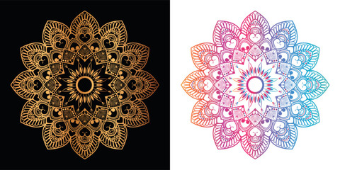 Ethnic decorative element luxury golden mandala design
