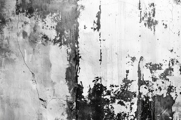 Subdued Fusion: Grey and White Abstract Grunge Distressed Background Wallpaper