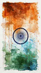 The flag of india with paint and hand gestures ,illustration, Indian Republic Day, Indian Independence day