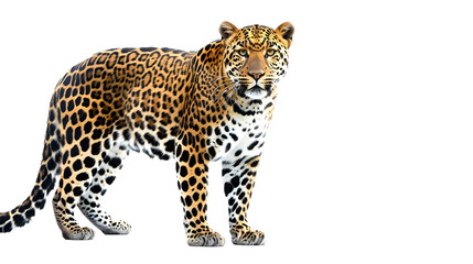Large Leopard Standing on White Surface