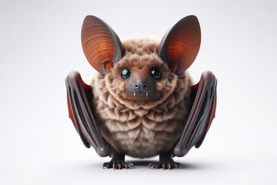 Vampire Bat (Desmodus rotundus) on solid white background. ai generative