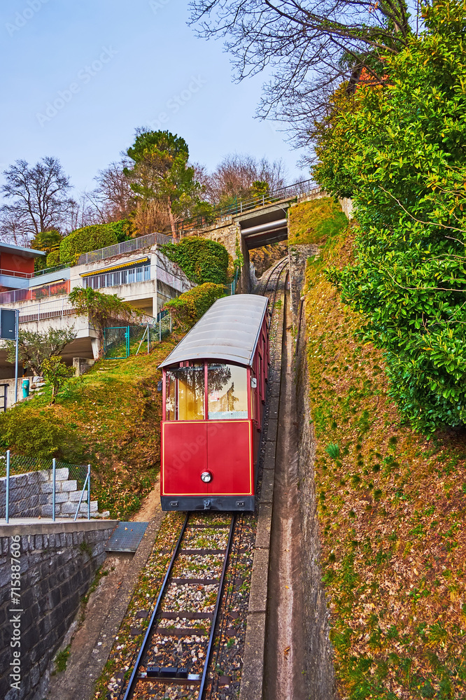 Poster Monte Bre Funicular car, Albonago, Ticino, Switzerland