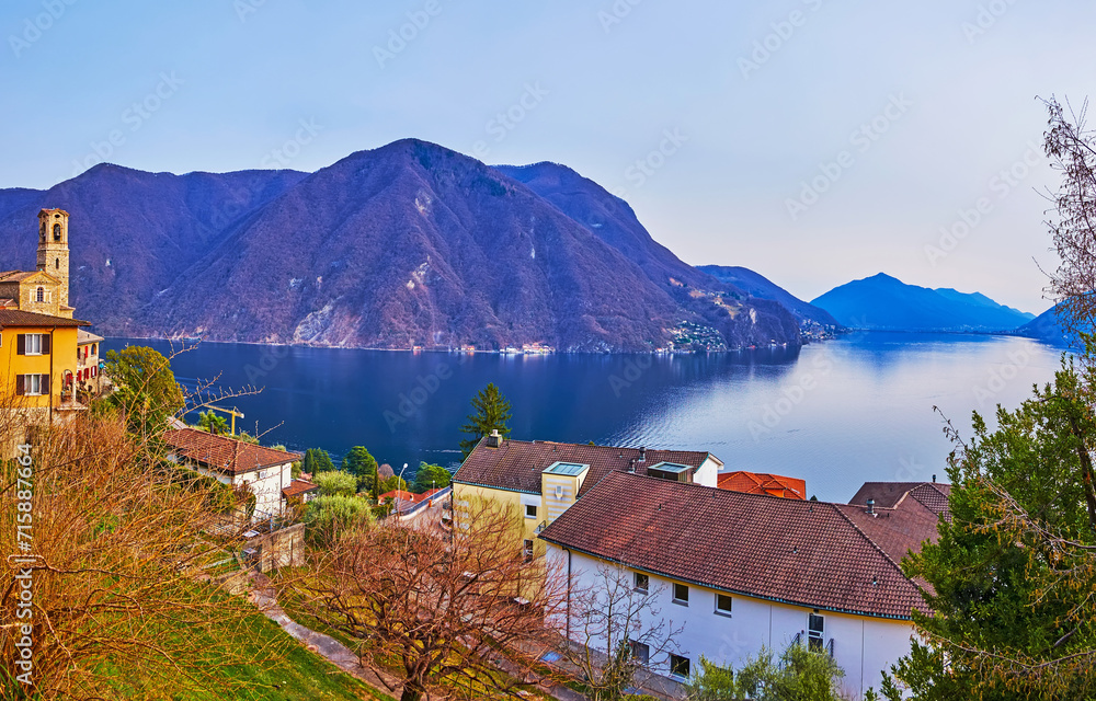 Canvas Prints The roofs and gardens of Castagnola, Ticino, Switzerland