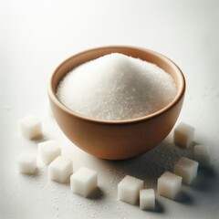 Obraz na płótnie Canvas sugar in a bowl on white