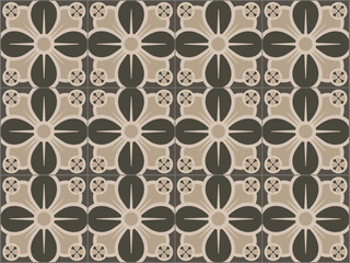 Ceramic Tiles. Hydraulic Portuguese ceramic design. Floral decorative ornament.