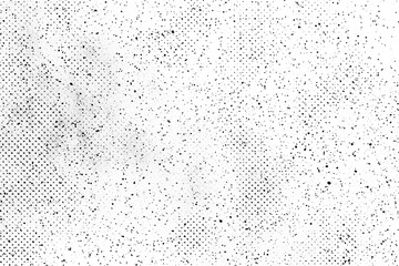 Whispering Grains: Subtle Halftone Vector Texture Overlay with Monochrome Abstract Splatter Background - obrazy, fototapety, plakaty