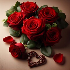 valentine day special vibrant collection of red roses petal as inspiration to create captivating visuals generative AI