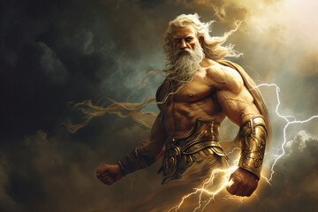 Zeus the king of greek god - obrazy, fototapety, plakaty