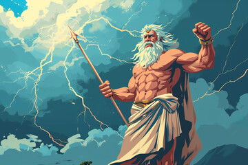 Zeus the king of greek god - obrazy, fototapety, plakaty
