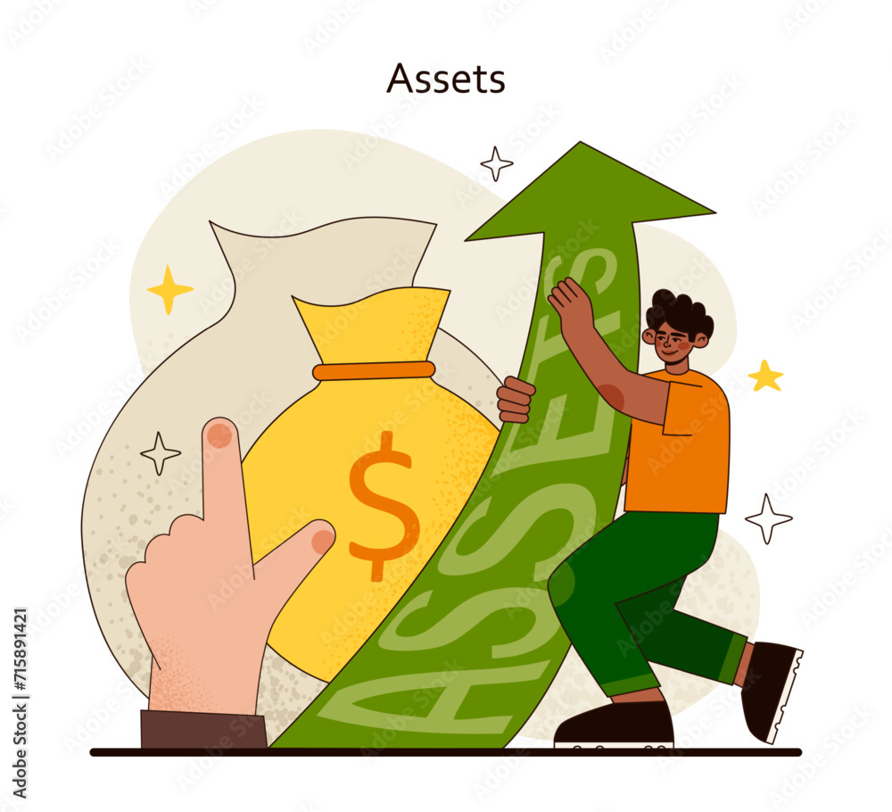 Aufkleber asset management concept. nurturing financial growth through strategic asset allocation. hands-on ap