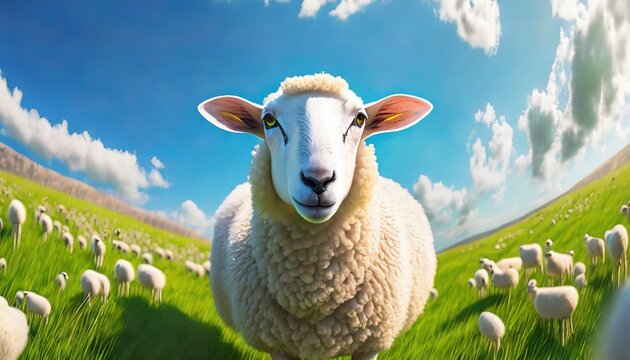 close up of a sheep background concept artwork and digital art illustration wallpaper painting abstract luxury 
