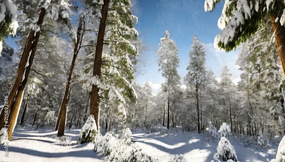 Canvas Prints forest trees covered in snow