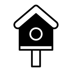 Bird house solid glyph icon