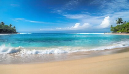 beautiful waves and a beautiful beach in the tropics made with