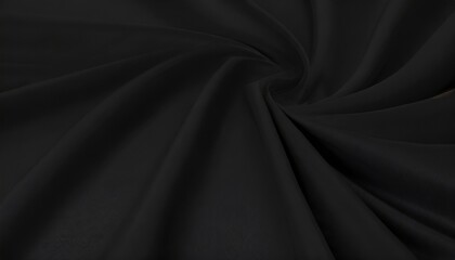 black cloth fabric in soft folds top view - obrazy, fototapety, plakaty