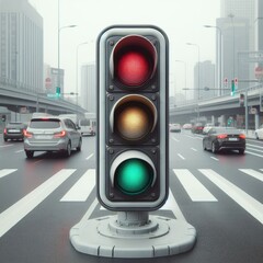traffic light on white