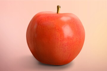 Tasty fresh ripe apple on the desk