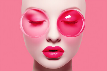 Obraz premium Mannequin with Pink Bubble Glasses