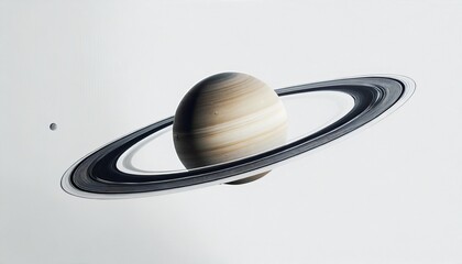 saturn planets in deep space with rings and moons surrounded isolated on white background