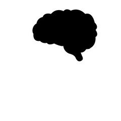 Head and brain in flat style. Transparent background.	
