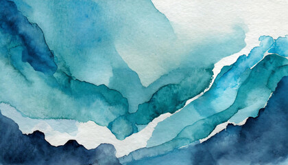 Watercolor blue stain, on textured paper background.