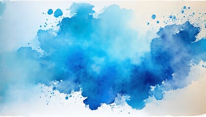 blue watercolor spot on a background - obrazy, fototapety, plakaty