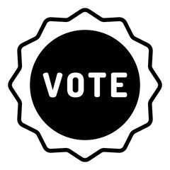 Stamp Vote solid glyph icon
