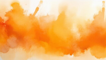 paint stain orange watercolor - obrazy, fototapety, plakaty