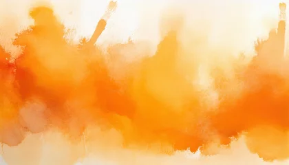 Fotobehang paint stain orange watercolor © William