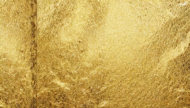seamless gold leaf background texture shiny golden yellow crumpled metallic foil repeat pattern modern abstract luxury gilded age wallpaper christmas glitter decoration backdrop 3d rendering