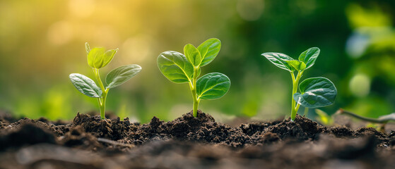 Developing plants, New life idea. fresh, seed, image with a modern agricultural theme. - obrazy, fototapety, plakaty