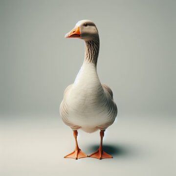full body view of greylag goose alone
