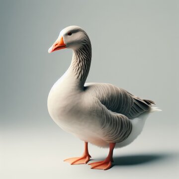 full body view of greylag goose alone
