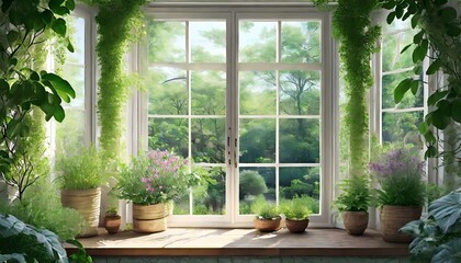 window in the garden