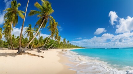 beach with coconut trees ai generated