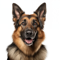 German shepherd dog, white background