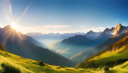 Fotobehang beautiful mountain valley © William