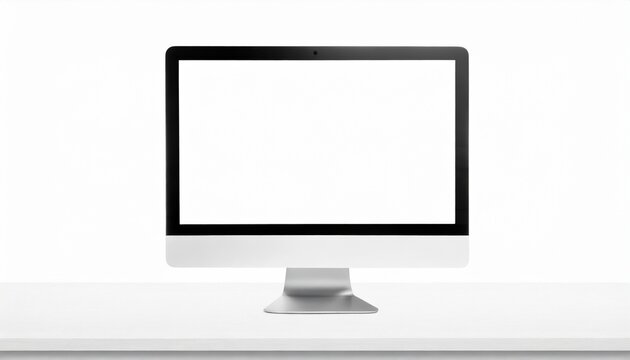 computer monitor mockup to display web design project in modern style monitor with blank screen isolated with clipping path on background