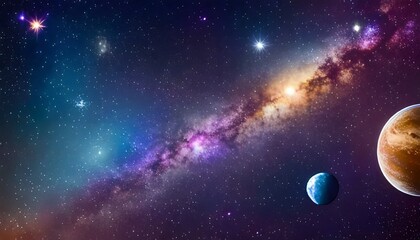 Obraz na płótnie Canvas 6k desktop wallpaper of space galaxy planets and stars