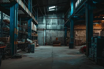 Deurstickers Interior photo of a grunge dirty abandoned warehouse  © Karol