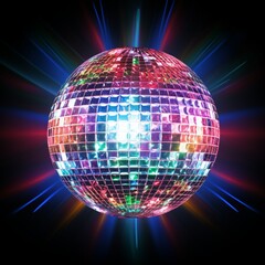 disco ball with disco lights ai generated