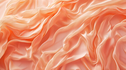 Fototapeta premium Delicate silk fabric in peach color