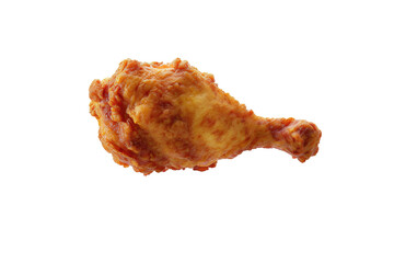 Fried Chicken piece coat with flour or batter that look tasty and delicious isolated on transparent png background, yummy fast food, fried with perfect flavor ingredients.