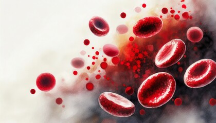 red blood cells on white background 