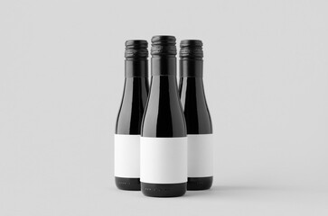 Small red wine bottle mockup. Burgundy, alsace, rhone shape.