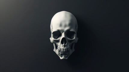 Human skull isolated on black background