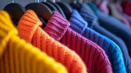 Color-coordinated hangers arranging clothes by category for a visually appealing wardrobe. [Color-coordinated hangers for categorized clothing